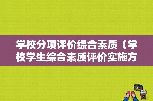 学校分项评价综合素质（学校学生综合素质评价实施方案）