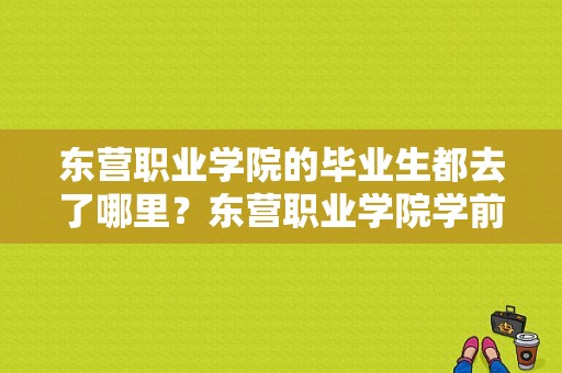 东营职业学院的毕业生都去了哪里？东营职业学院学前教育