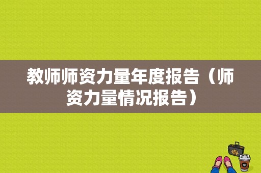 教师师资力量年度报告（师资力量情况报告）