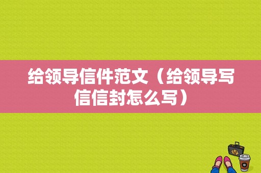 给领导信件范文（给领导写信信封怎么写）