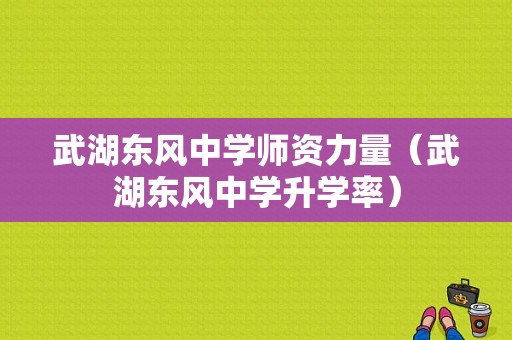 武湖东风中学师资力量（武湖东风中学升学率）