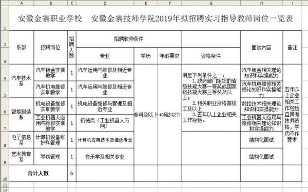 金寨职业学院教师招聘（金寨职业学院教师招聘信息）