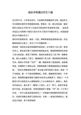 满分范文（成长类中考作文满分范文）-图1