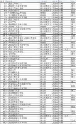 武汉本科含专科学校（武汉本科学校有专科专业）