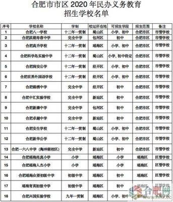 合肥有几所私立学校（安徽省合肥市有哪些私立学校）