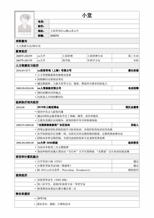 hr简历范文（hr的简历模板）-图2