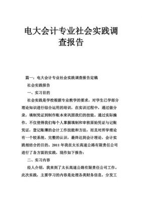 电大会计调查报告范文（电大会计专业社会实践调查报告范文）-图1