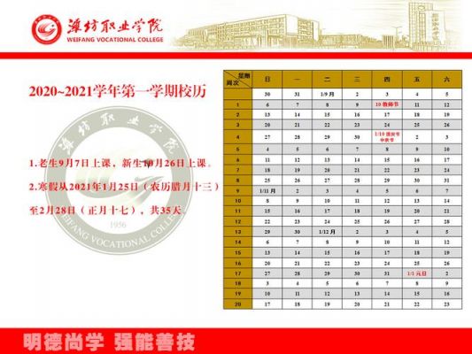 2017潍坊职业学院校历（潍坊职业学院时间表）