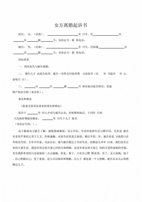 女方出轨离婚起诉书范文（女方出轨离婚起诉书范文 男方怎么写）-图1