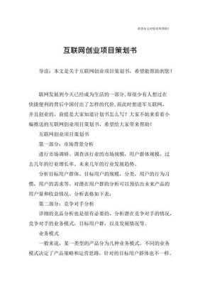 互联网策划书范文（互联网策划书怎么写）-图3