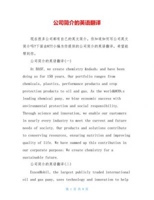 公司简介英文范文（公司简介英文范文怎么写）-图1