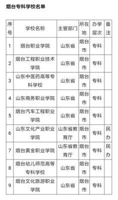 烟台市大专学校（烟台所有大专）