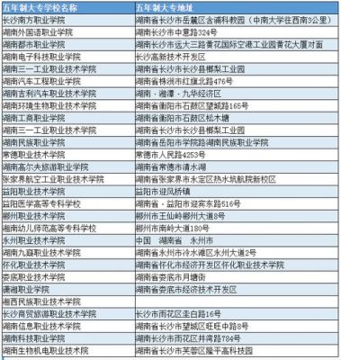 湖南五年制大专学校排名的简单介绍