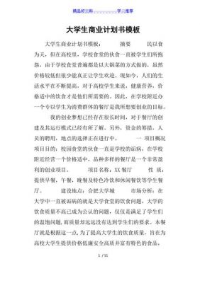 大学生商业策划书范文（大学生完整的商业计划书）-图1