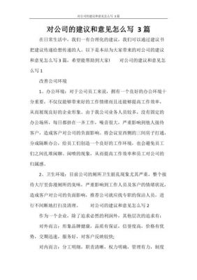 给公司的建议书范文（给公司的建议报告怎么写）