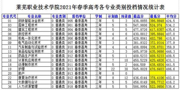 莱芜职业学院分数排名（莱芜职业技术学院2020）