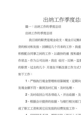 出纳季度工作总结范文（出纳下季度工作安排及计划）-图2