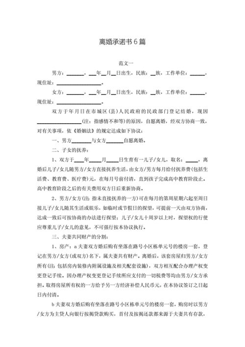 离婚承诺书范文（离婚承若书）-图2