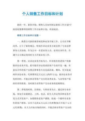 个人销售工作计划范文（2021个人销售工作计划和目标）