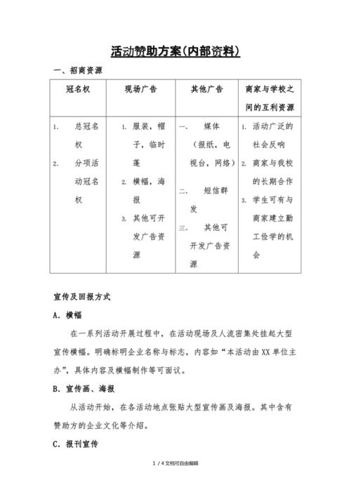 赞助他人活动方案范文（赞助活动策划方案案例）