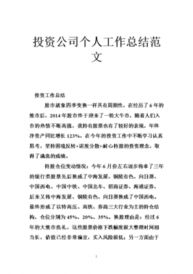 投资公司工作总结范文（投资公司总结报告）-图2