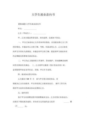 大学生就业意向范文（大学生就业意向范文1000字）