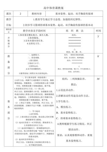 高中体育教案模板范文（高中体育教案全集）-图2