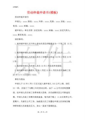 劳动仲裁申请书范文（劳动仲裁申请书模板下载）-图2