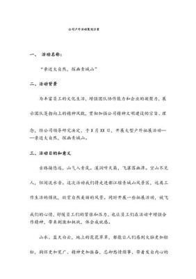 公司户外活动策划方案范文（公司户外活动策划方案大全）-图2